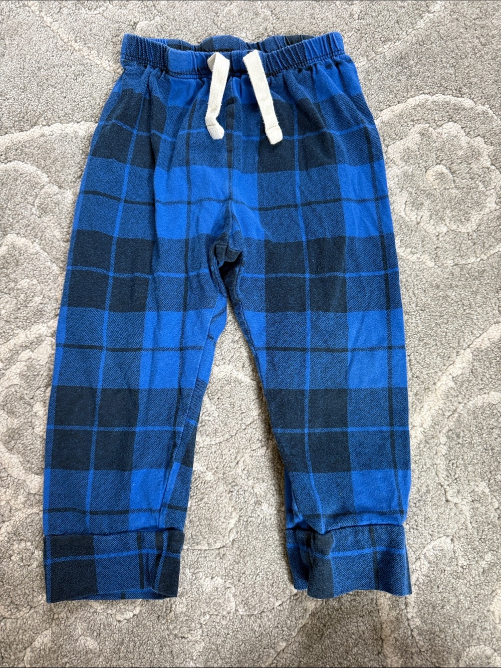 GAP Blue and Navy Plaid Kids Pajama Bottoms